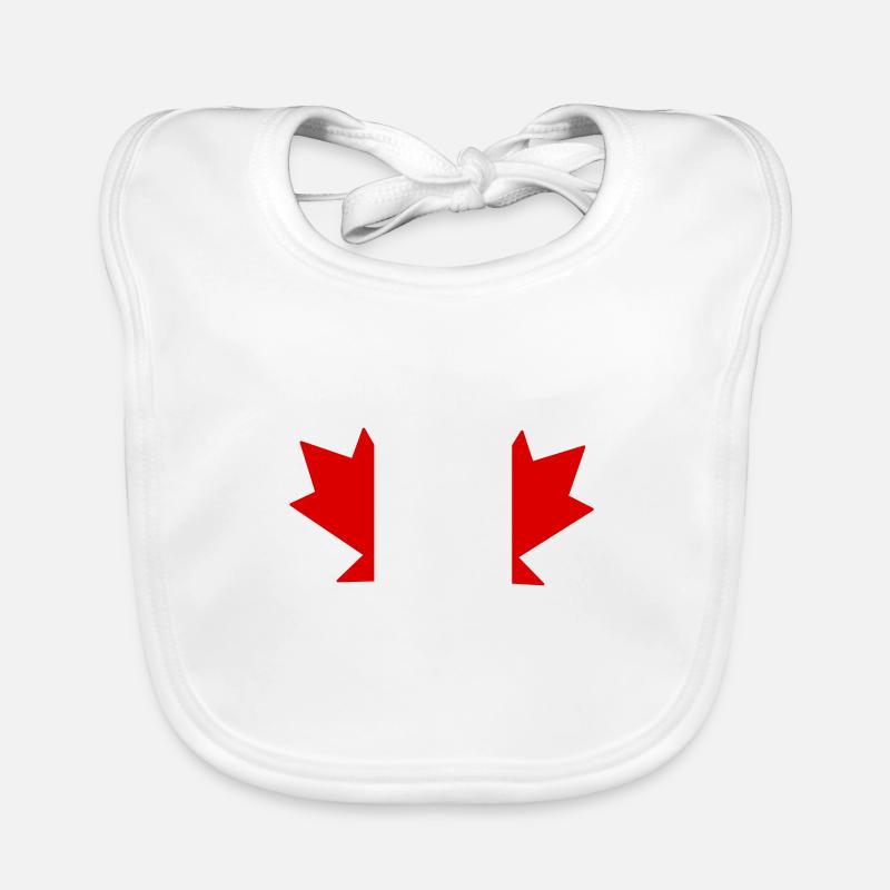 Canada Canada Feuille d’érable - Bavoir bio Bébé - blanc