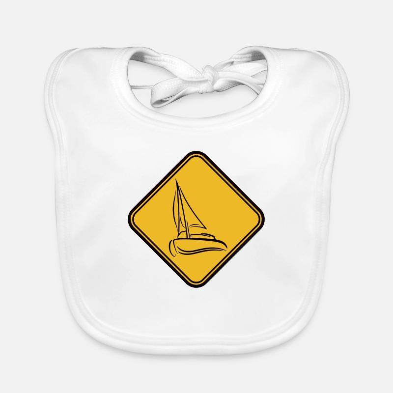 Sailboat Sign Note Caution Symbol Organic Baby Bibs