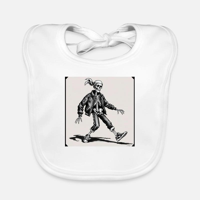 Swagger squelette - Bavoir bio Bébé - blanc