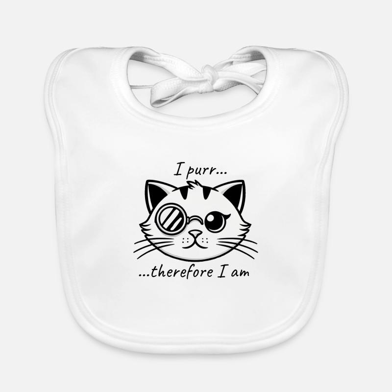 Ich schnurre, also bin ich - Philosoph Katzendesign Baby Bio-Lätzchen