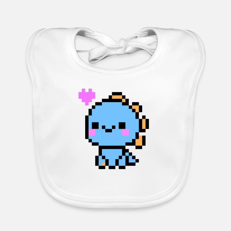 Süßer Hellblauer Dino Baby Bio-Lätzchen