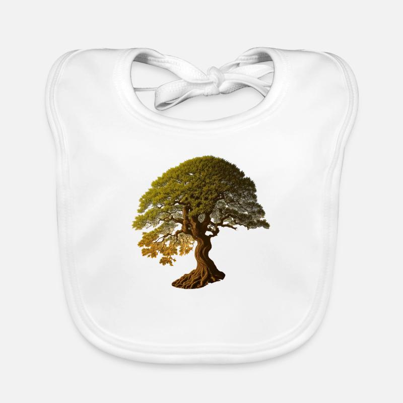Tree deciduous tree in warm shades Organic Baby Bibs