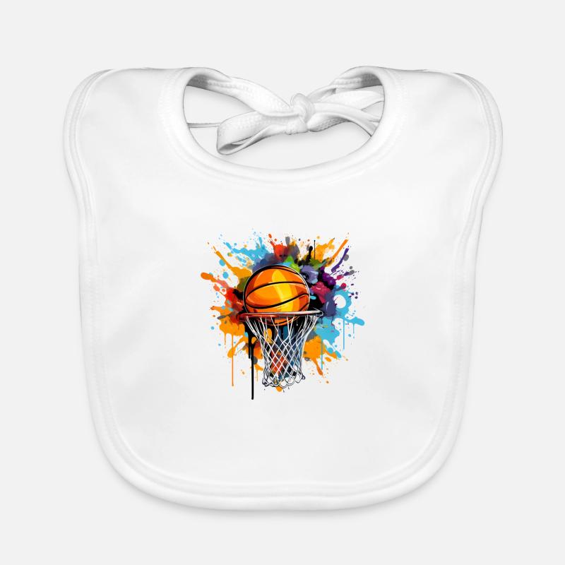 Panier de basket-ball coloré Pop Art Bavoir bio Bébé