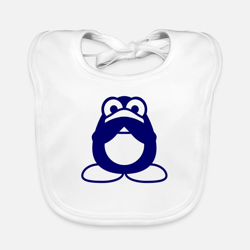 Penguin Nothing Talking Silent Hands Covering Mouth Organic Baby Bibs