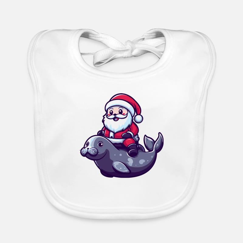 Robbe Tier Weihnachtsmann Cartoon Baby Bio-Lätzchen