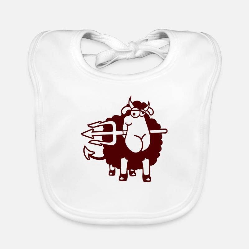 Sheep Devil Satan Hell Evil Trident Horns Cool Organic Baby Bibs