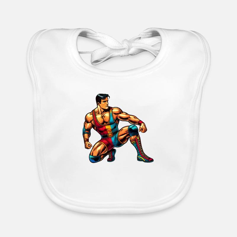 Wrestling - Baby Bio-Lätzchen - Weiß