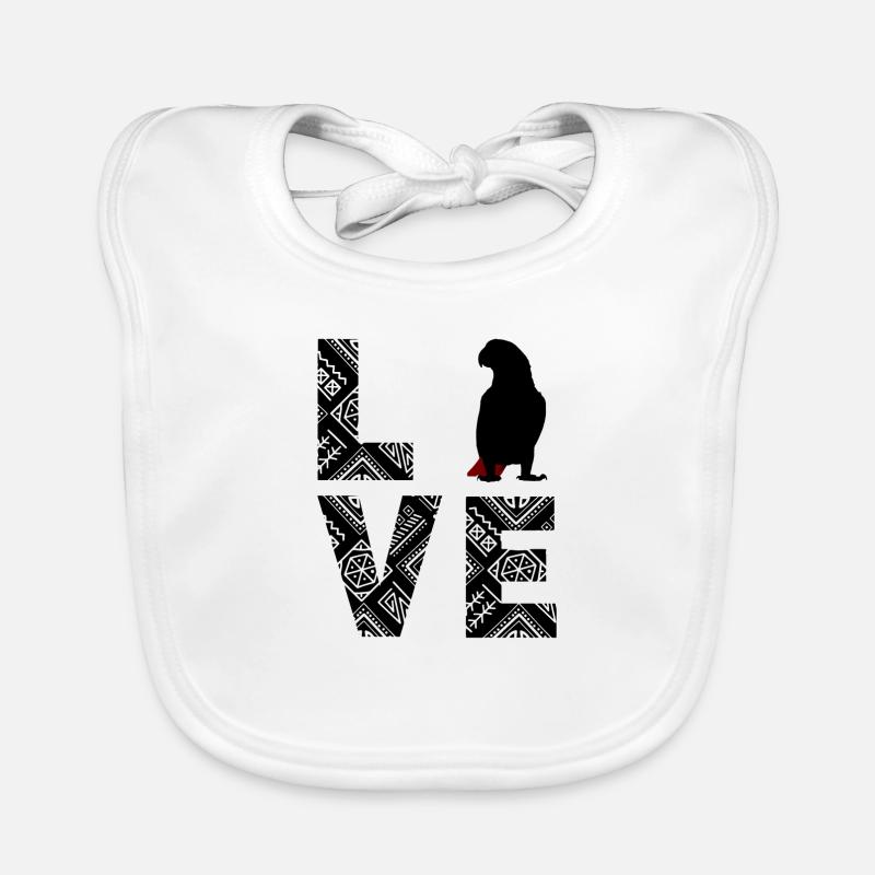 African Grey Parrot Love Organic Baby Bibs