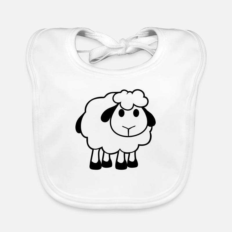 Sheep Baby Stands Cute Cute Lamb Child Cool Comic Organic Baby Bibs