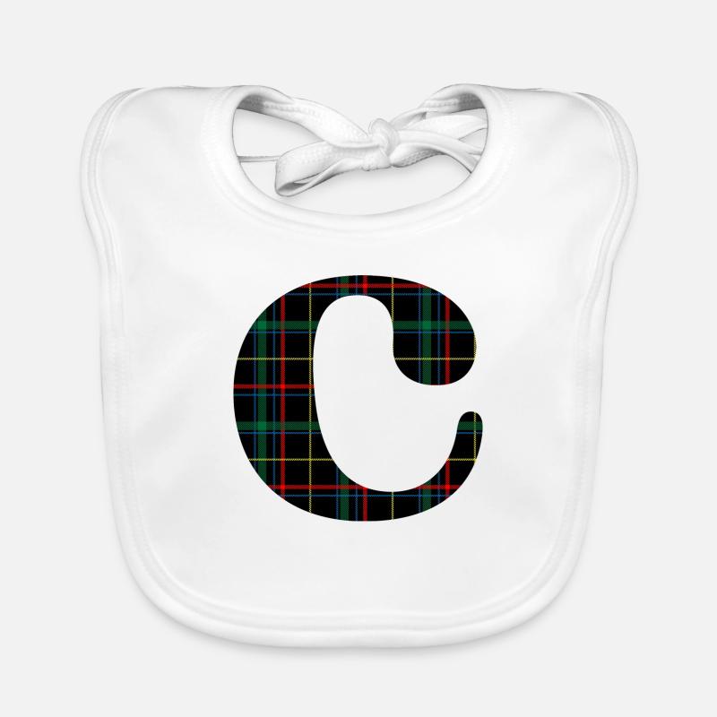 Monogram c scottish tartan Organic Baby Bibs
