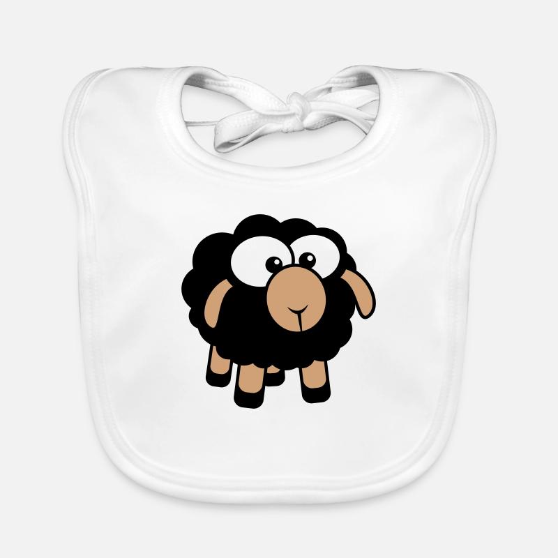 Black Sheep Small Cute Cute Lamb Cool Comic Organic Baby Bibs