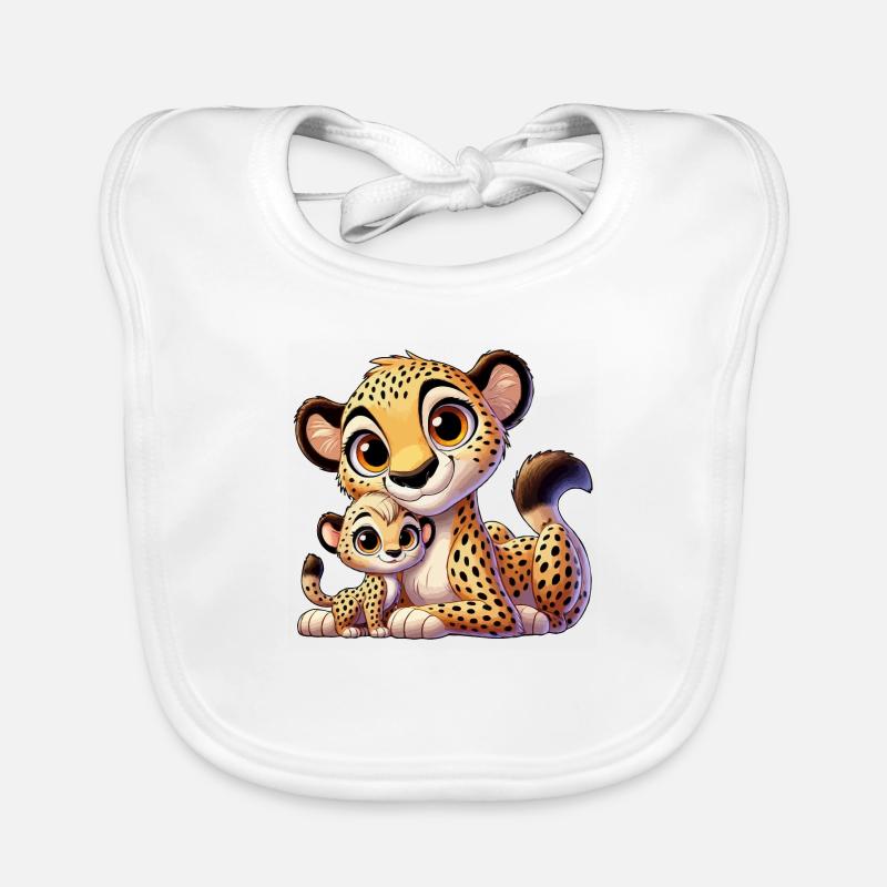 Guépard avec enfant Bavoir bio Bébé