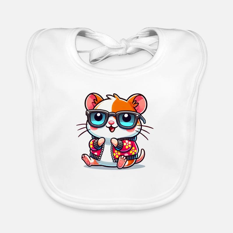 hamster comic cool Organic Baby Bibs
