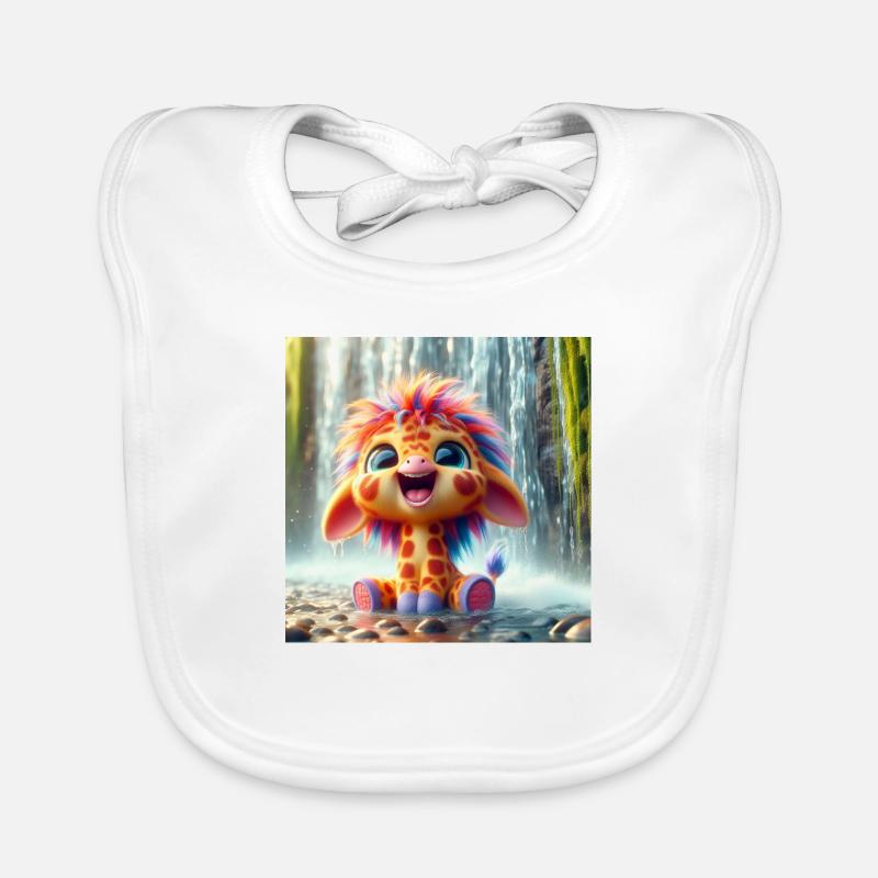 Giraffe Waterfall Organic Baby Bibs