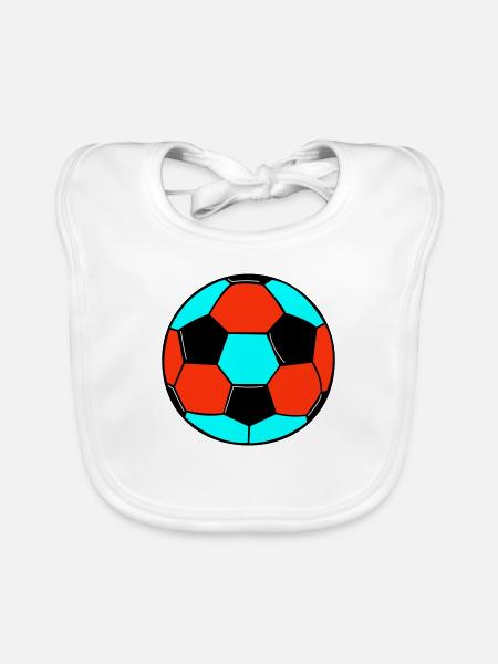 fussball 2 - Baby Bio-Lätzchen - Weiß - Vorne