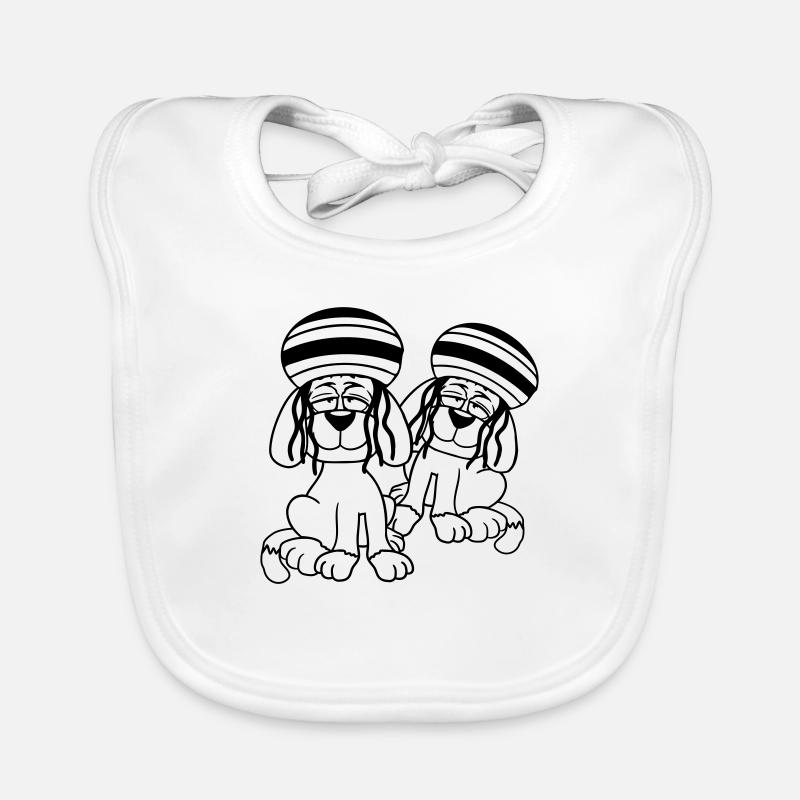 2 chiens Reggae Dreadlocks Chapeau Chill Détendu Bavoir bio Bébé