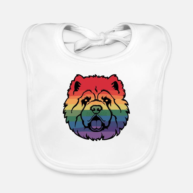 Chow chow arc-en-ciel Bavoir bio Bébé