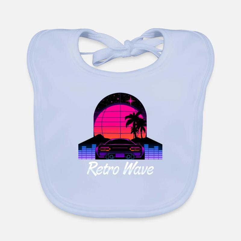 “Retro Wave” Synthwave desing Bavoir bio Bébé