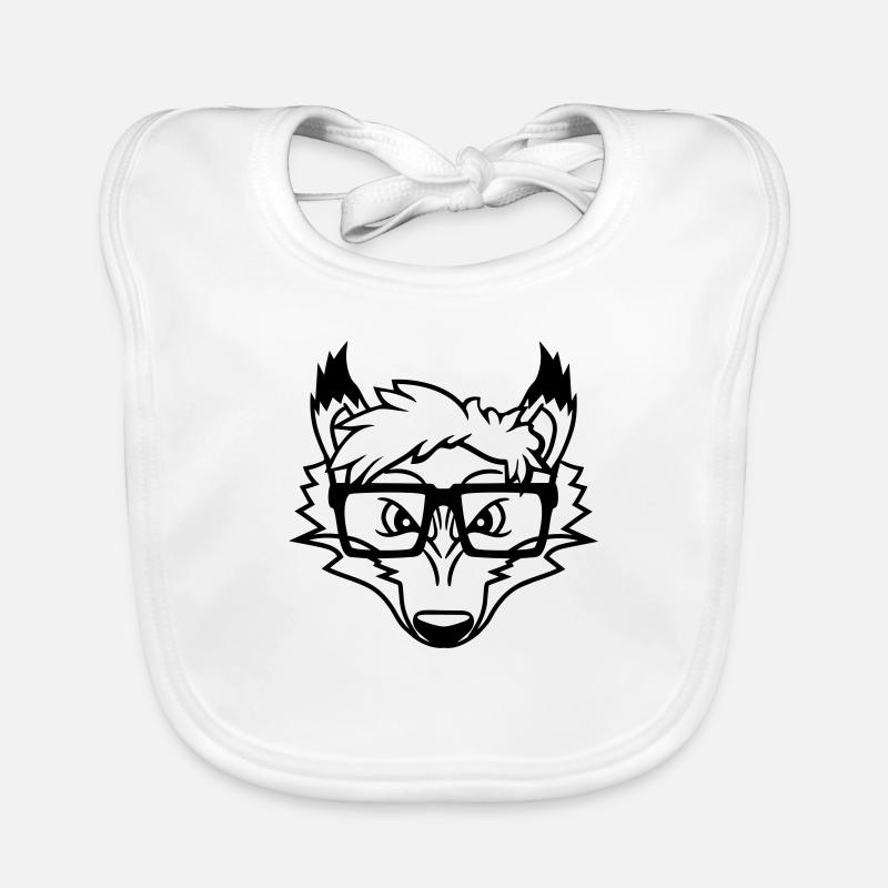Fuchs Nerd Hornbrille Geek Schlau Intelligent Cool Baby Bio-Lätzchen