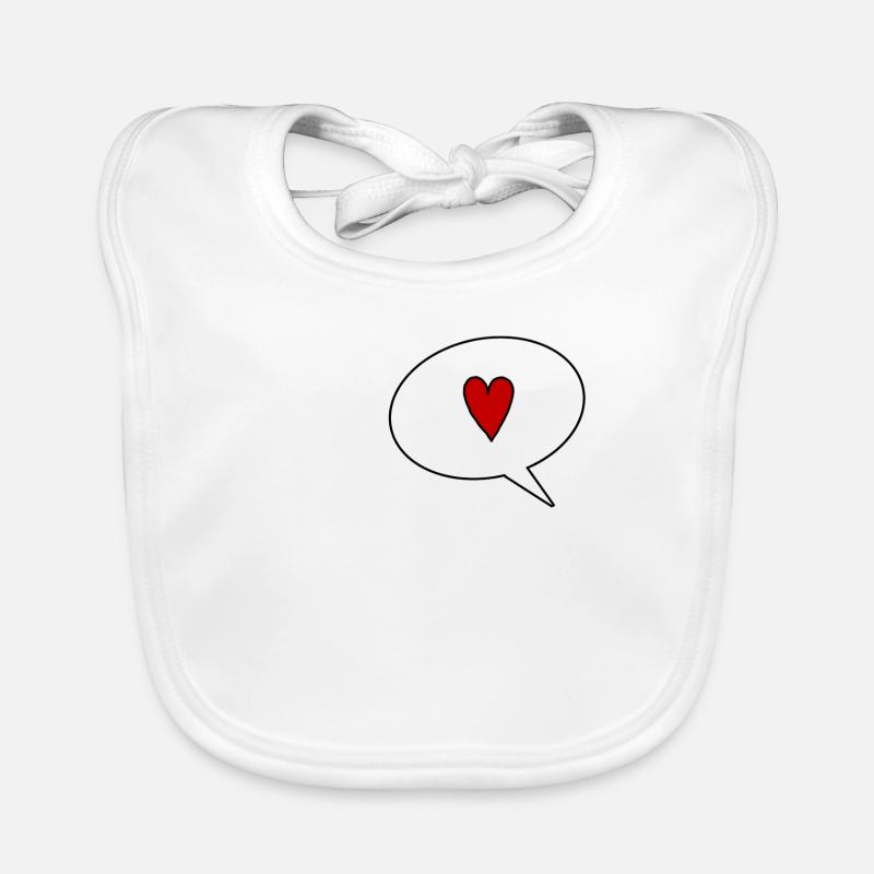 Bulle de dialogue avec cœur Bavoir bio Bébé