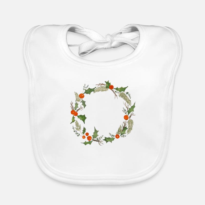 Couronne d'hiver - Bavoir bio Bébé - blanc