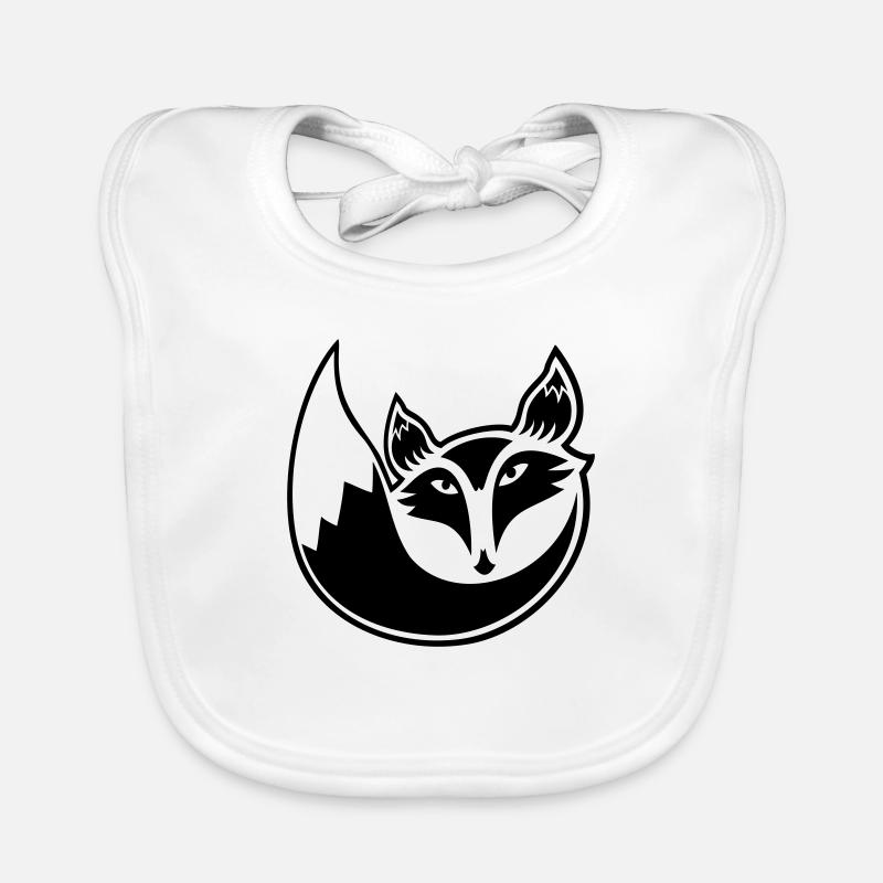 Fuchs Rotfuchs Wildes Wald Tier Cool Logo Symbol Baby Bio-Lätzchen