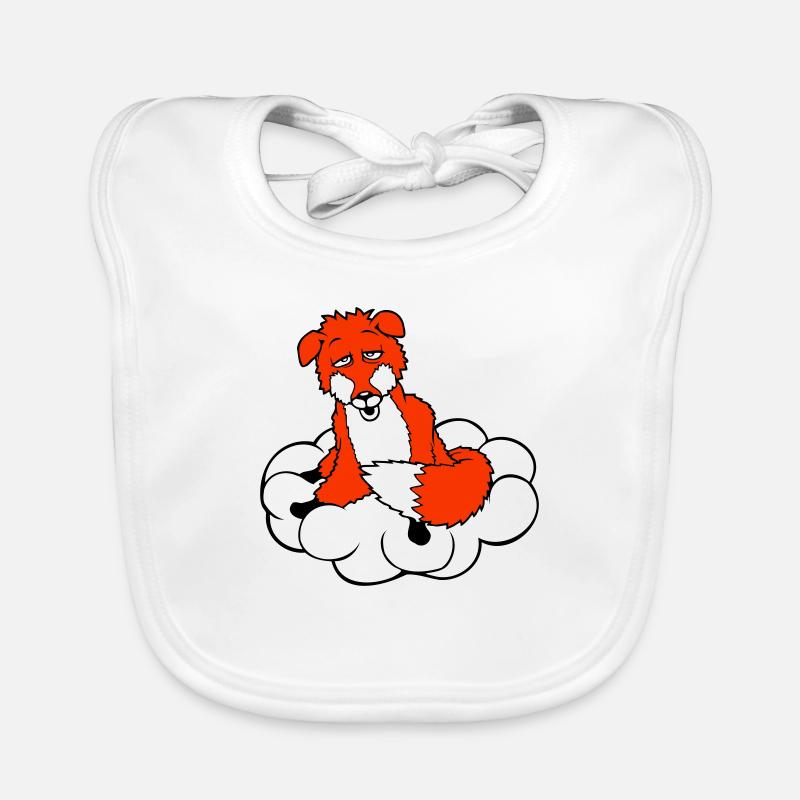 Fox On Cloud Tired Confused Dazed Crazy Organic Baby Bibs