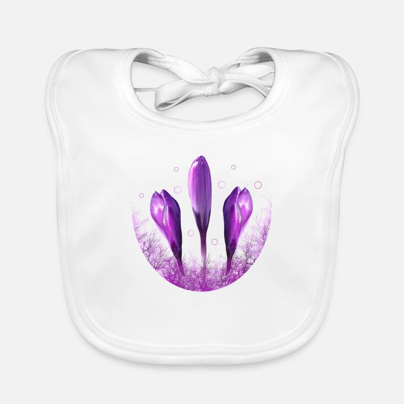 Crocuses Crocus Violet Flowers Organic Baby Bibs
