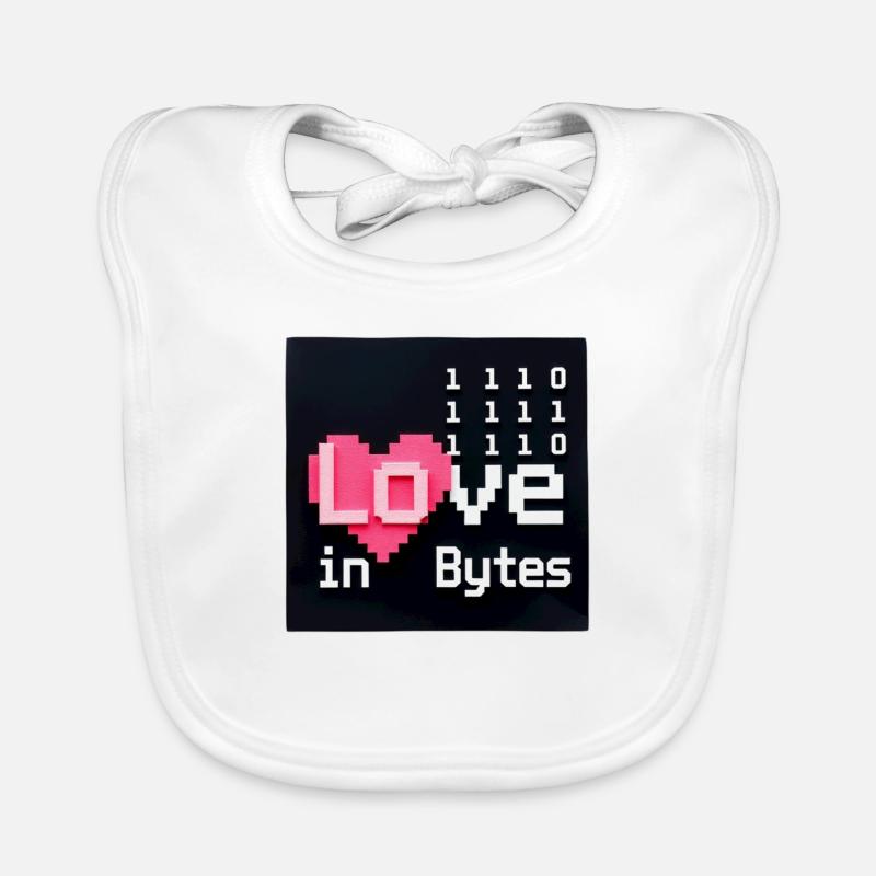 Liebe in Bytes Pixel Art Baby Bio-Lätzchen