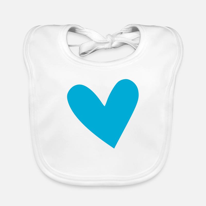 Blue Heart Organic Baby Bibs