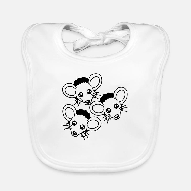 3 Mäuse Wand Loch Mauseloch Drei Freunde Team Crew Baby Bio-Lätzchen