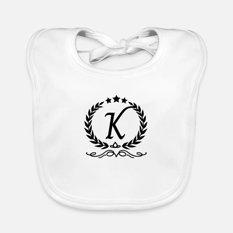 Letter k crown Organic Baby Bibs