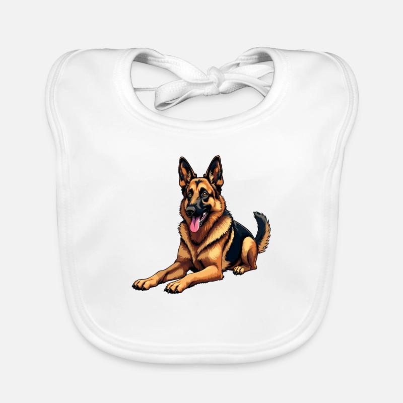 Deutscher Schäferhund German Shepherd dog Owczarek Baby Bio-Lätzchen