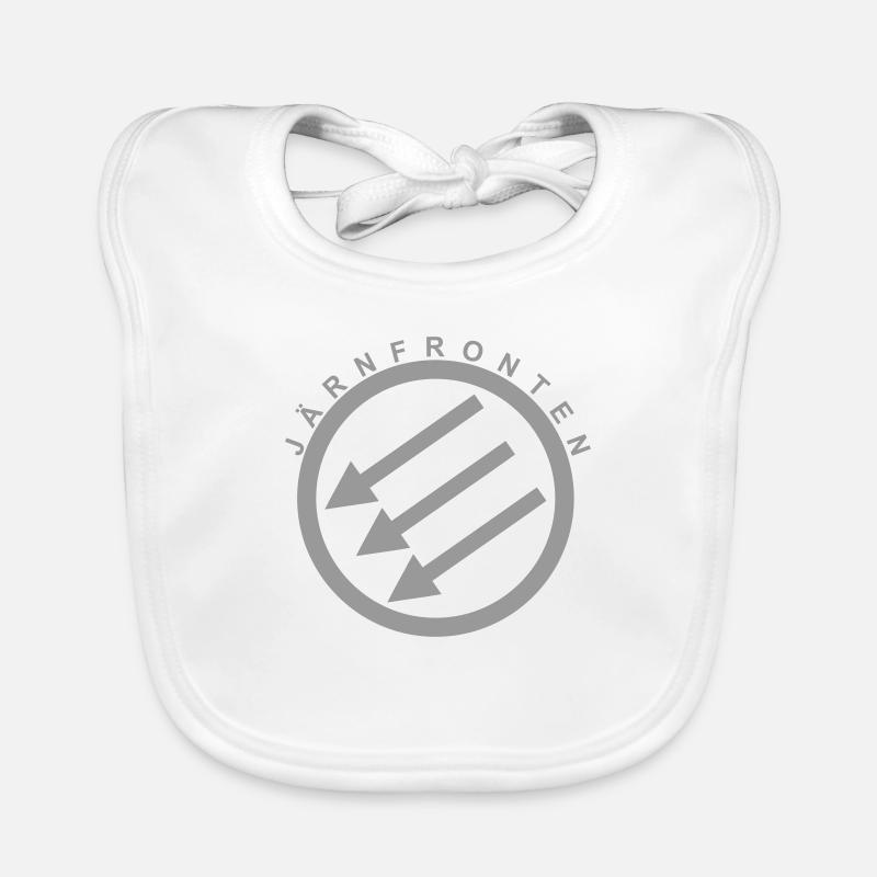 Järnfronten / Eiserne Front / Iron Front - Organic Baby Bibs - white
