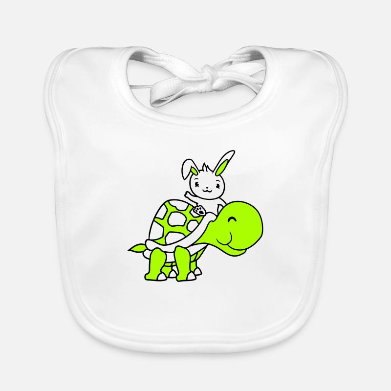 Bunny Big Giant Turtle Riding Waving Cute Organic Baby Bibs