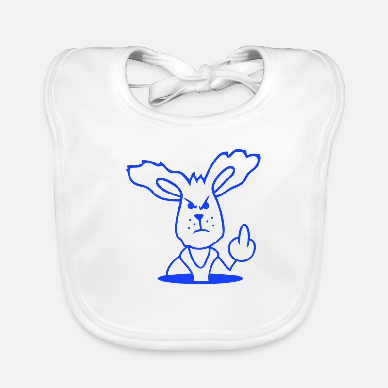 Hase Mittelfinger Zeigen Böse Frech Beleidigend Baby Bio-Lätzchen
