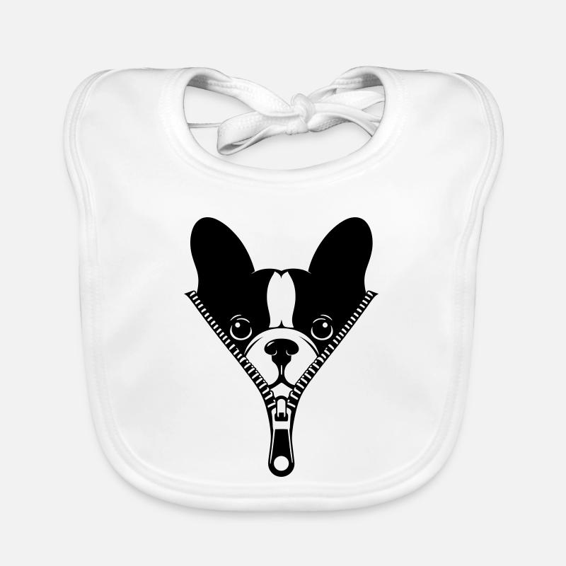 Bouledogue Français dans une fermeture éclair Bavoir bio Bébé