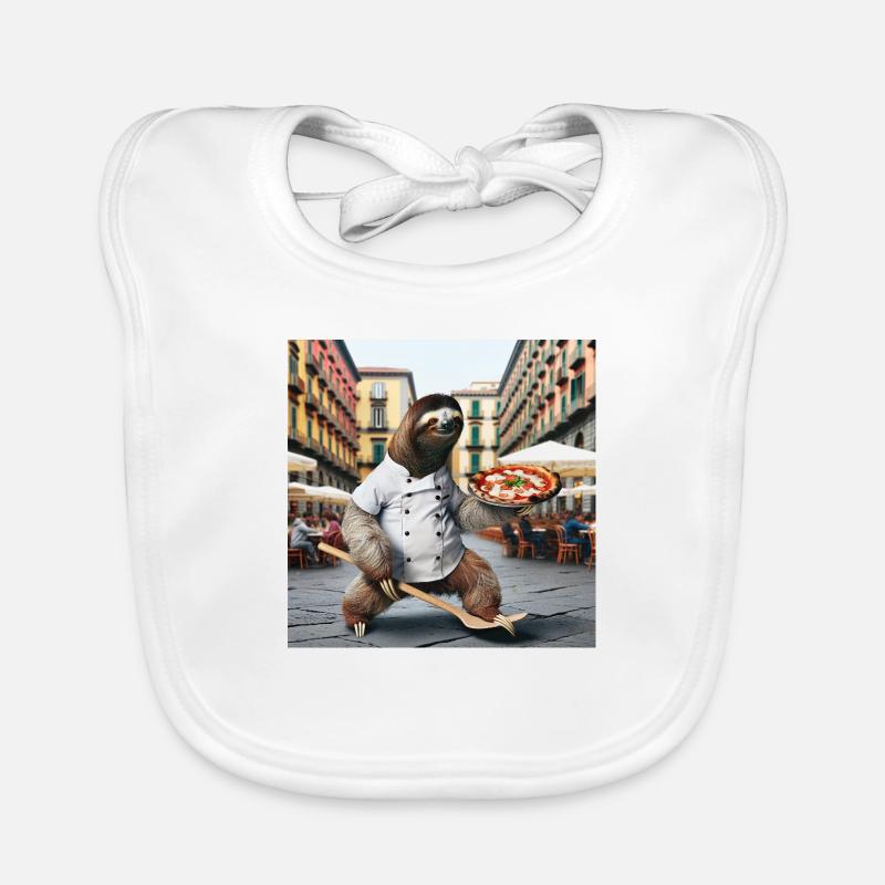 Sloth pizza maker Pizza maker Naples Organic Baby Bibs