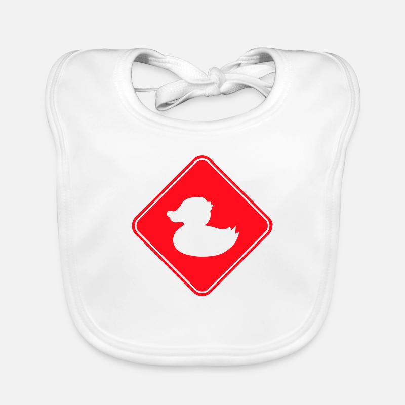 Duck Sign Warning Caution Danger Caution Organic Baby Bibs