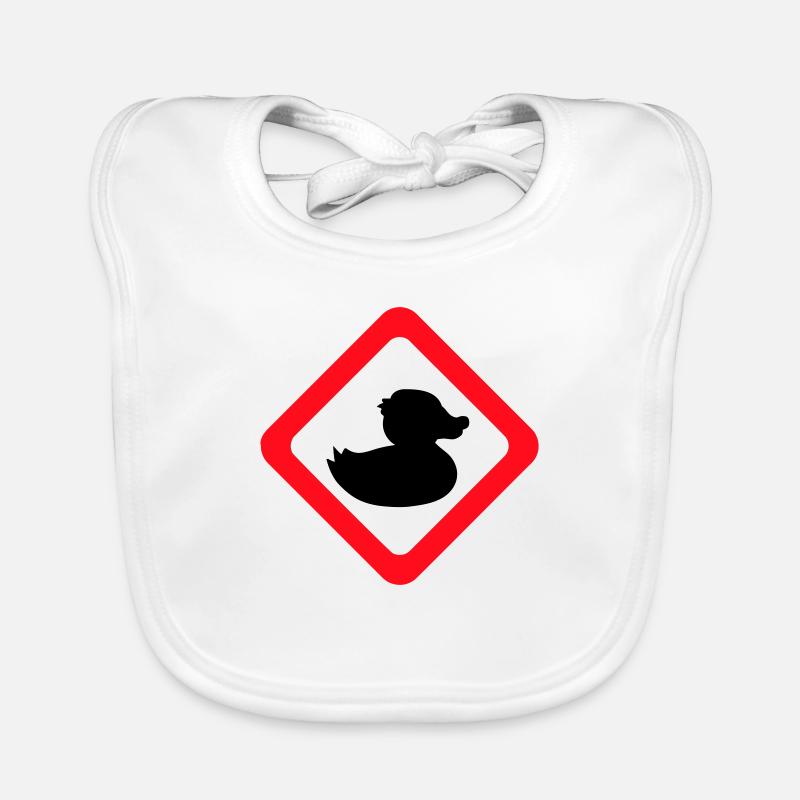 Duck Sign Warning Caution Danger Caution Organic Baby Bibs