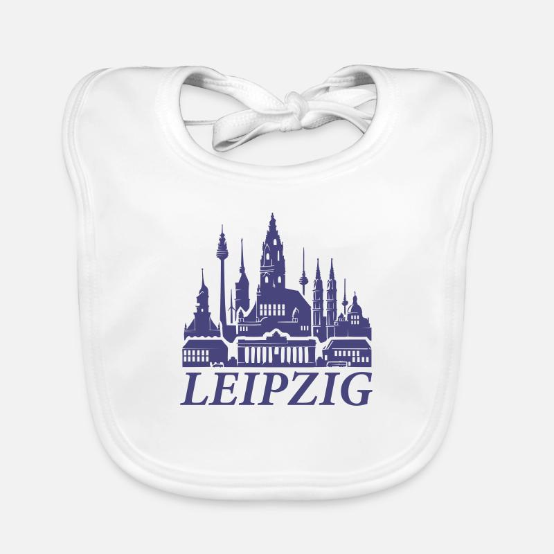 leipzig skyline - Baby Bio-Lätzchen - Weiß