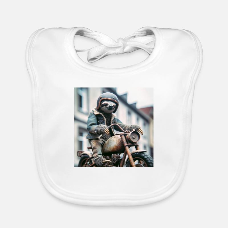 Faultier Wanderer Gentelmen Biker Baby Bio-Lätzchen