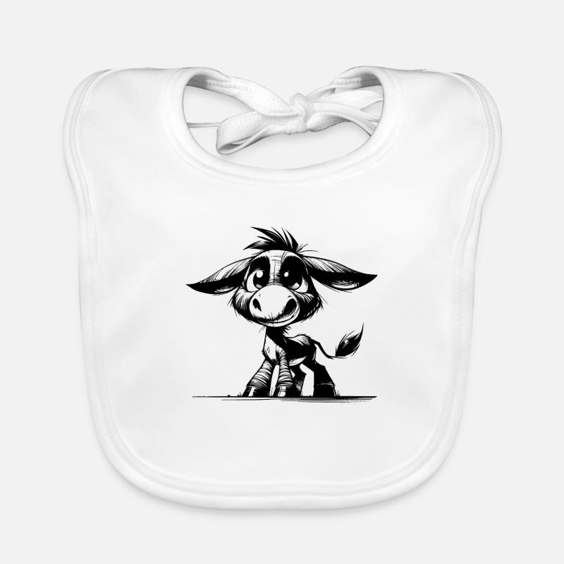 Câlin bébé âne dessin au crayon drôle Bavoir bio Bébé