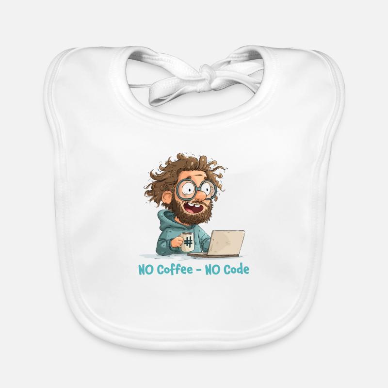 No Coffee - No Code. Lustiges Nerd-Motiv. Baby Bio-Lätzchen