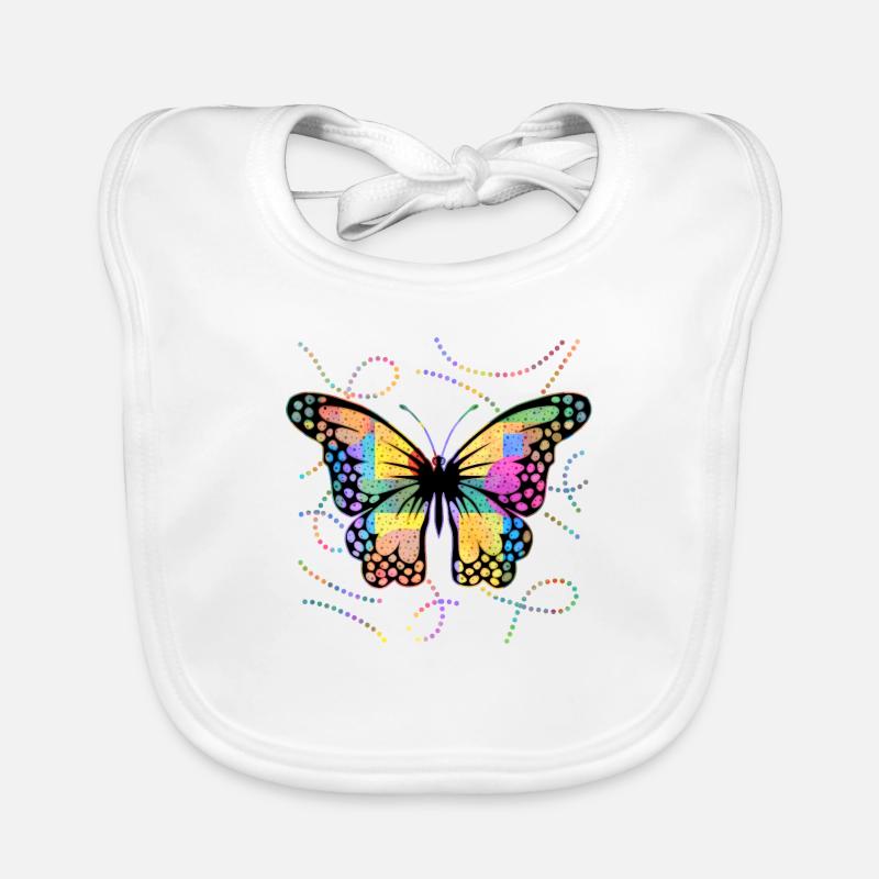 Papillon - Bavoir bio Bébé - blanc