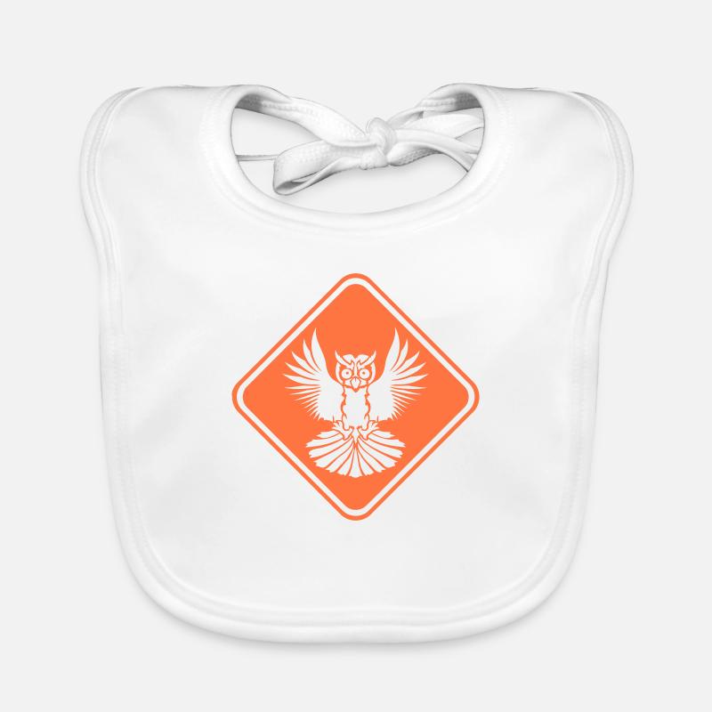 Owl Warning Danger Zone Sign Note Attention Organic Baby Bibs