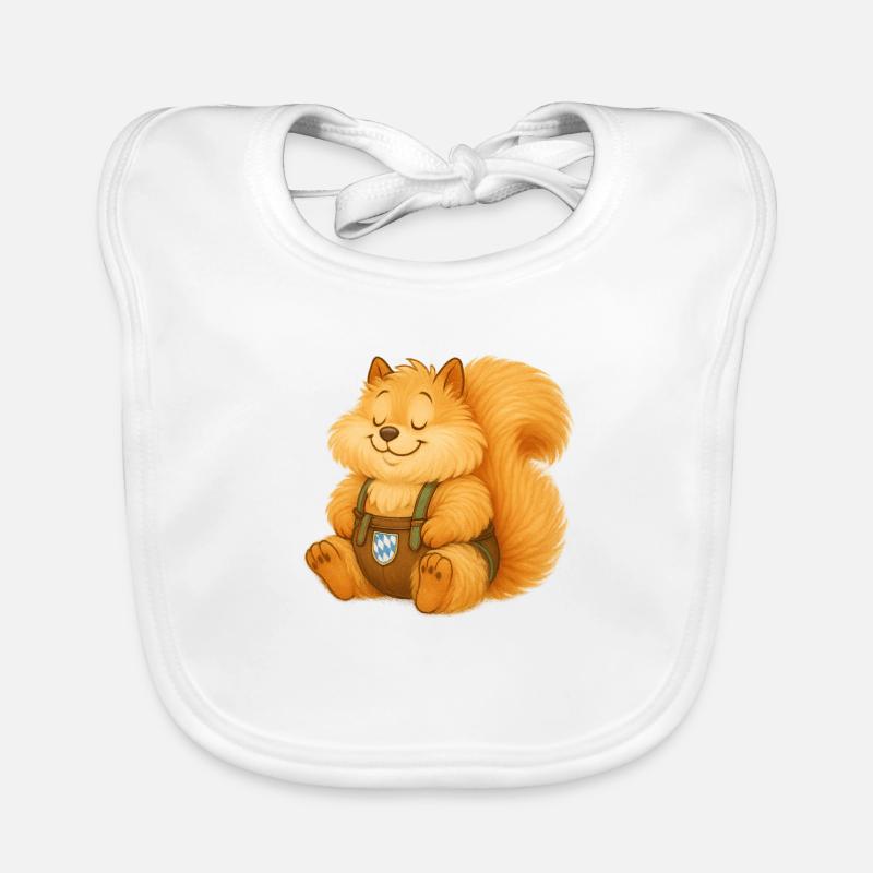 Woachkatzl - fluffy squirrel Organic Baby Bibs