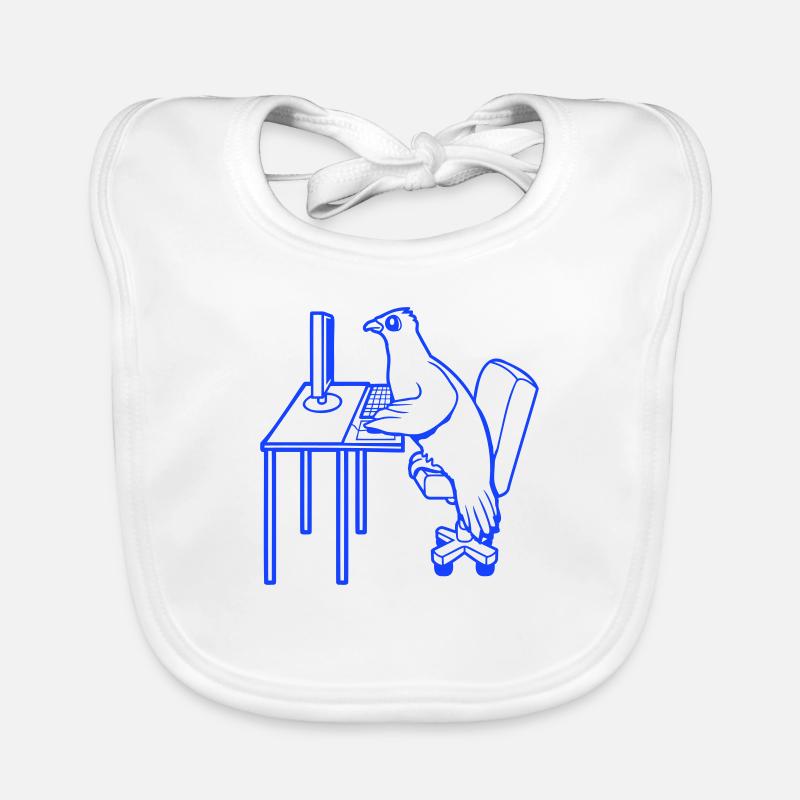 Pigeon Works Office Computer Keyboard Mouse Gamer Organic Baby Bibs