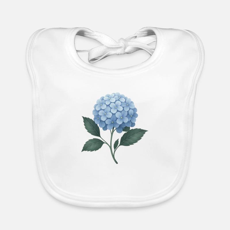 Hydrangea Magic – Blue Flower Ball Organic Baby Bibs