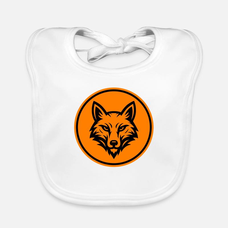 Fox Head Icon Organic Baby Bibs